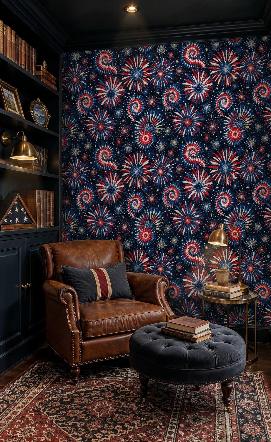 Patriotic Fireworks Night Sky Wallpaper