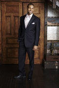 "Vienna" Black Tuxedo Jacket Peak (Separates)